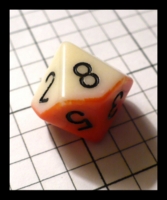 Dice : Dice - 10D - Chessex Half and Half Creme and Orange with Black Numerals - Ebay Oct 2009